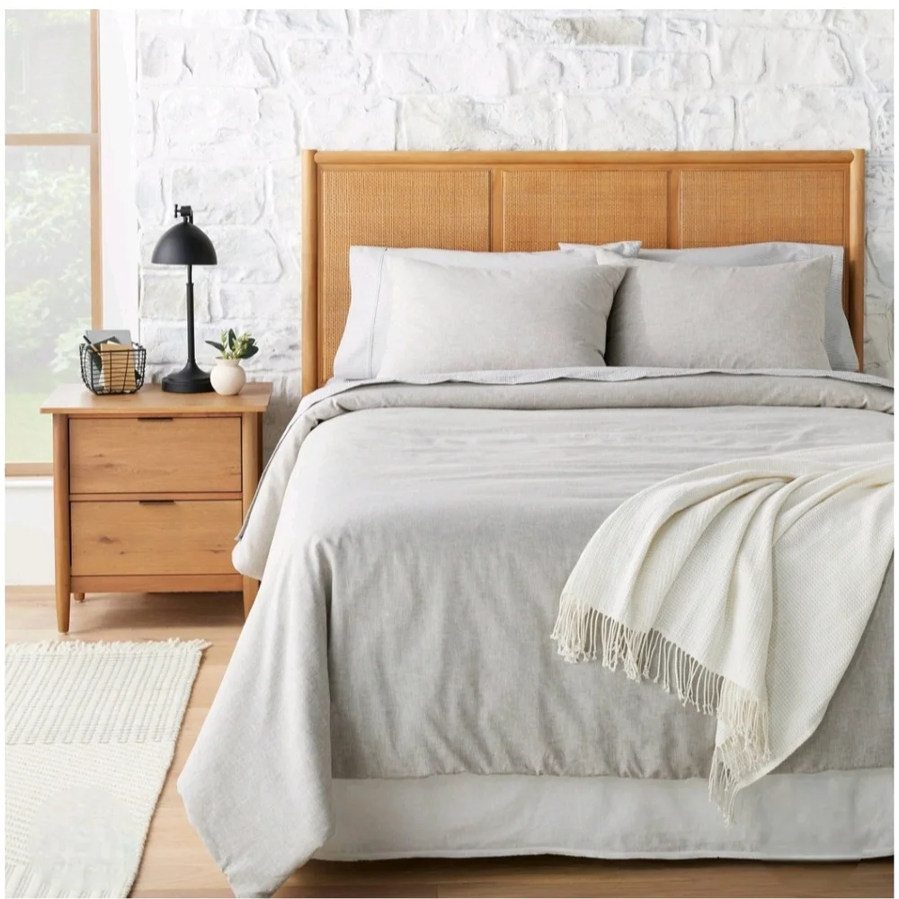 Hearth & Hand With Magnolia 3pc King Linen Blend Duvet Set Jet Gray